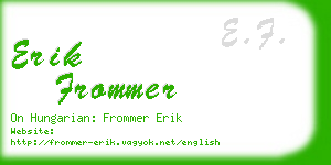 erik frommer business card